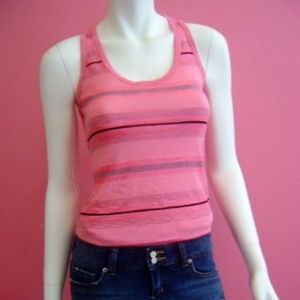(NWOT) Pink Striped Racer Back Tank Top Size S